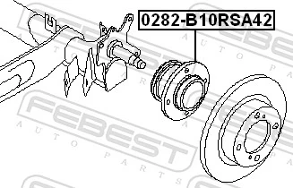 0282B10RSA42 Febest Piasta tylna