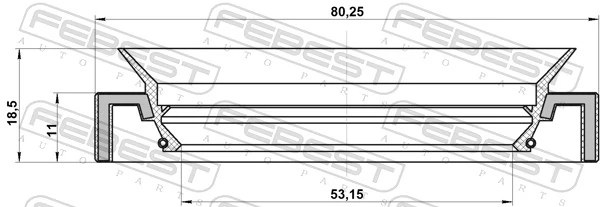 95HAS55801118C Febest Uszczelniacz półosi mostu tylnego wewnętrzny