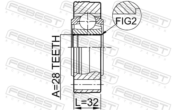 Przegub homokinetyczny przedni wewnętrzny do Volkswagen Transporter T4 70B, 70C, 7DB, 7DK, 70J, 70K, 7DC, 7DJ