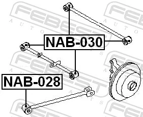 NAB028 Febest Silentblock tylnego wahacza podłużnego przedni