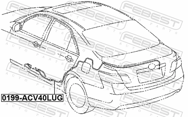 0199ACV40LUG Febest Linka otwierania bagażnika (drzwi 3/5 tylnych)