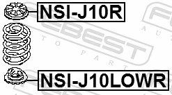 NSIJ10LOWR Febest Podkładka (pierścień gumowy) sprężyny tylnej dolny