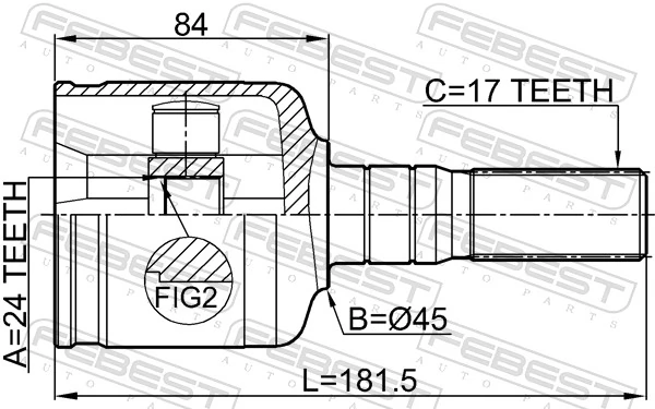 Przegub homokinetyczny przedni wewnętrzny do Great Wall Hover  CC646
