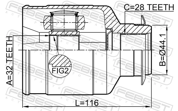Przegub homokinetyczny wewnętrzny przedni prawy Hyundai Tucson III SUV (TL) (2015 - 2023) cena, od 53,24 USD