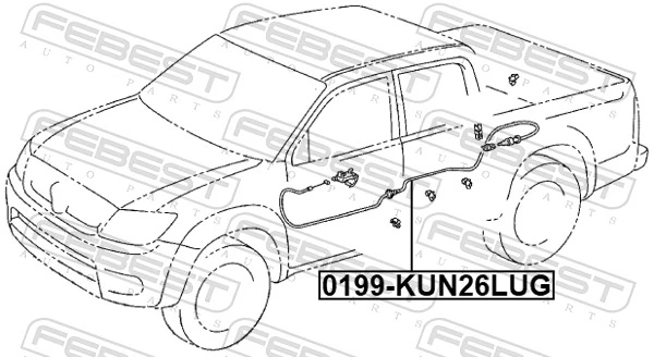 0199KUN26LUG Febest Linka otwierania klapki wlewu paliwa