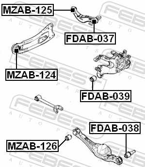 FDAB039 Febest Silentblock czopu tylnego