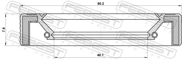 95LAY50900808R Febest Uszczelniacz skrzyni rozdzielczej tylny wyjściowy