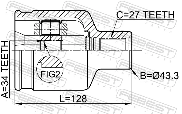 Do koszyka Przegub homokinetyczny wewnętrzny przedni prawy Chevrolet Captiva I C100