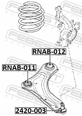 RNAB011 Febest Silentblock przedniego wahacza dolnego