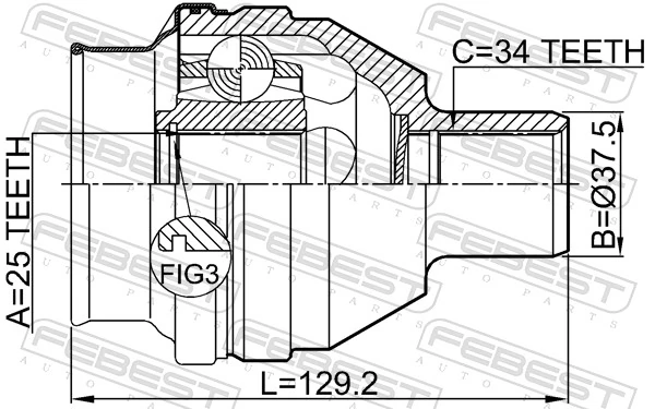 Przegub homokinetyczny wewnętrzny przedni prawy Opel Astra H kombi (L35) (2004 - 2014) cena, od 63,92 USD