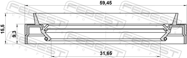 95JES33590915X Febest Uszczelniacz półosi prawej mostu przedniego