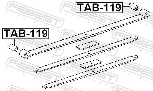 TAB119 Febest Silentblock tylnego resoru tylny