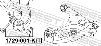 1729001KIT Febest Śruba tylnego wahacza podłużnego (dla zbieżności)