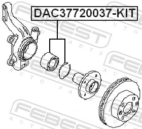 DAC37720037KIT Febest Łożysko piasty przedniej