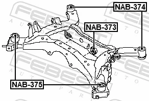 NAB374 Febest Silentblock tylnej belki