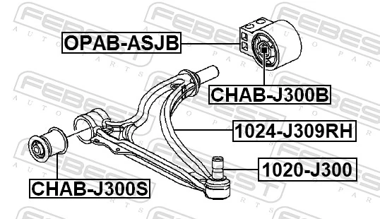 Wahacz zawieszenia przedniego dolny prawy do Chevrolet Orlando J309