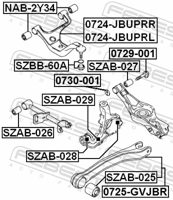SZAB029 Febest Silentblock czopu tylnego