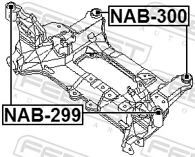 NAB299 Febest Tuleja (poduszka) przedniej belki