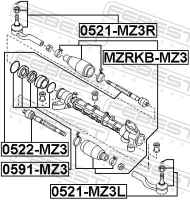 Do koszyka Drążek kierowniczy Mazda 3  BK12