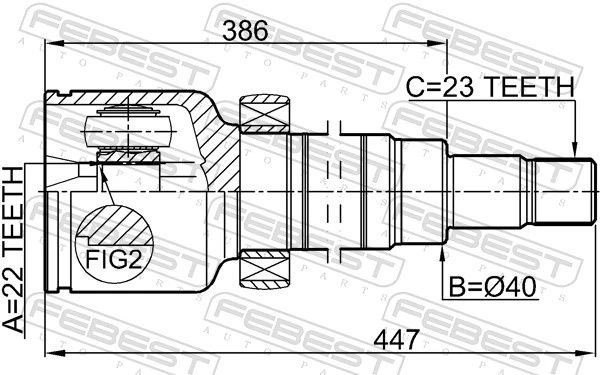 Przegub homokinetyczny wewnętrzny przedni prawy Ford Focus 3 CB8