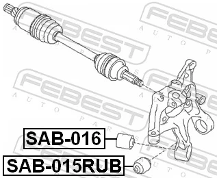 SAB015RUB Febest Silentblock czopu tylnego
