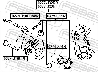 Zacisk hamulcowy tylny lewy do Nissan Teana  J32