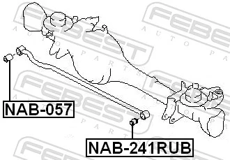 NAB241RUB Febest Silentblock drążka reakcyjnego tylnego