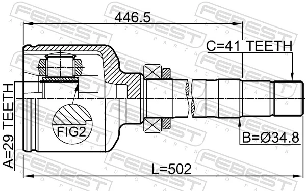 1369955080 Fiat/Alfa/Lancia Przegub homokinetyczny wewnętrzny przedni prawy