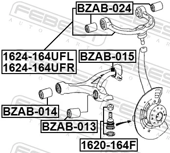 BZAB015 Febest Silentblock przedniego wahacza dolnego