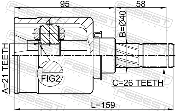 Przegub homokinetyczny przedni wewnętrzny Nissan Micra K12