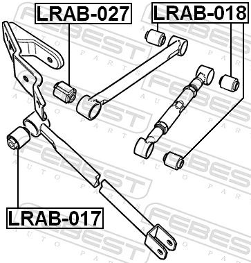 LRAB017 Febest Silentblock tylnego wahacza podłużnego przedni