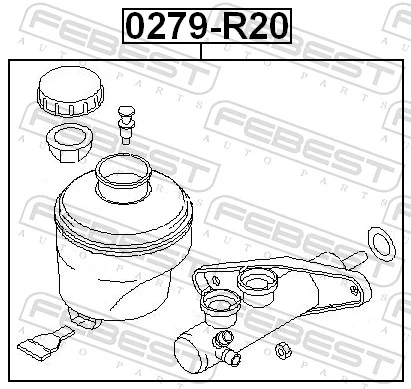 0279R20 Febest Główny cylinder hamulców
