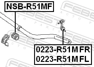 NSBR51MF Febest Tuleja stabilizatora przedniego