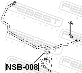 Do koszyka Tuleja stabilizatora przedniego Nissan Pathfinder  R50