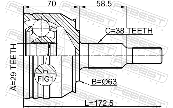Do koszyka Przegub homokinetyczny przedni zewnętrzny Volkswagen Multivan T5 7HM, 7HN, 7HF, 7EF, 7EM, 7EN