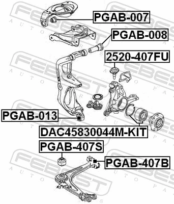 PGAB407S Febest Silentblock przedniego wahacza dolnego