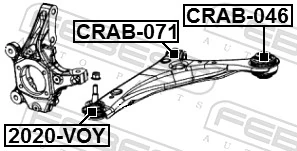 CRAB046 Febest Silentblock przedniego wahacza dolnego