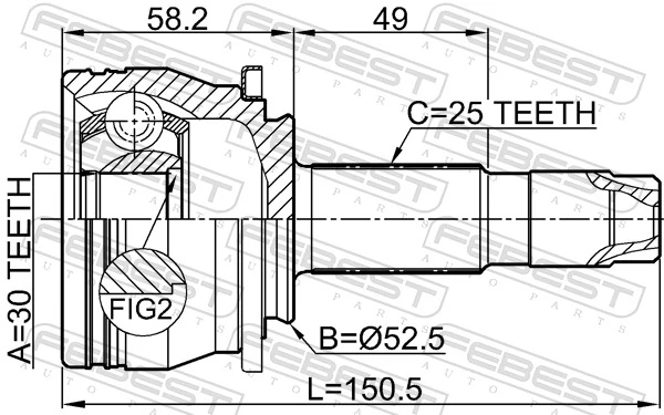 Do koszyka Przegub homokinetyczny przedni zewnętrzny Chevrolet Aveo III T300
