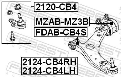 FDABCB4S Febest Silentblock przedniego wahacza dolnego