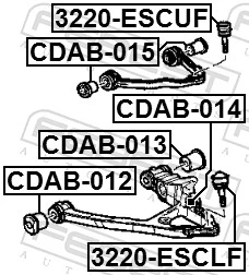 CDAB015 Febest Silentblock przedniego wahacza górnego