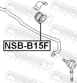 Do koszyka Tuleja stabilizatora przedniego Nissan Almera II N16
