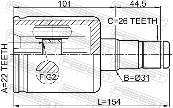 Przegub homokinetyczny przedni wewnętrzny Volkswagen Polo V RUS sedana (602, 604, 612, 614) (2010 - 2026) cena, od 45,46 USD