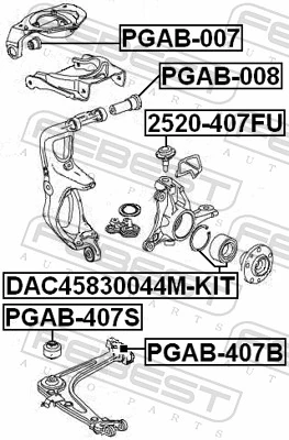 PGAB407B Febest Silentblock przedniego wahacza dolnego