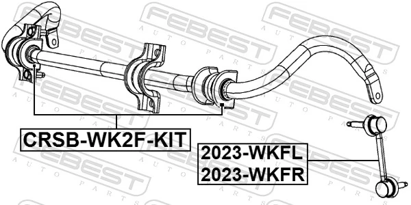 CRSBWK2FKIT Febest Tuleja stabilizatora przedniego