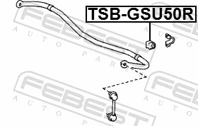 TSBGSU50R Febest Tuleja stabilizatora tylnego
