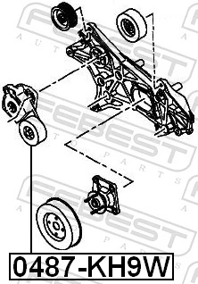 0487KH9W Febest Rolka napinacza paska napędowego