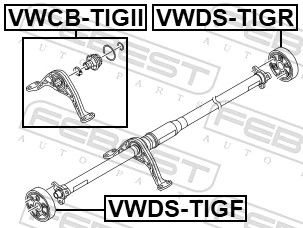 Łożysko podwieszane wału Cardana do Volkswagen Tiguan II AD1, AX1, BT1, BT2