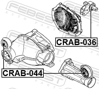 CRAB044 Febest Silentblock tylny (poduszka) reduktora mostu przedniego