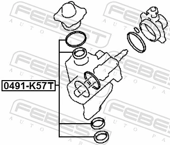 0491K57T Febest Zestaw naprawczy maglownicy (mechanizmu) (zestaw uszczelniaczy)