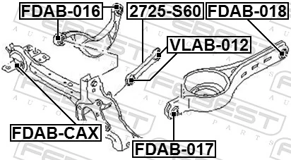 FDAB018 Febest Silentblock wahacza tylnego dolnego
